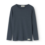 Plain Tee LS, T-shirt - Blue