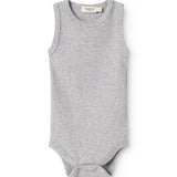Body Sleeveless, Bodystocking - Light Grey Melange