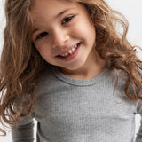 Plain Tee LS, T-shirt - Light Geay Melange