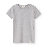 Plain Tee SS, T-shirt - Light Grey Melange