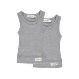 Baby Sleeveless 2-pack, Underwear - Grey Melange