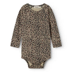 Bodystocking til baby i leopardprint