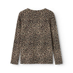 Langærmet bluse i leopardprint