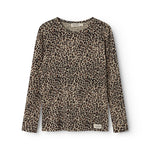Langærmet bluse i leopardprint