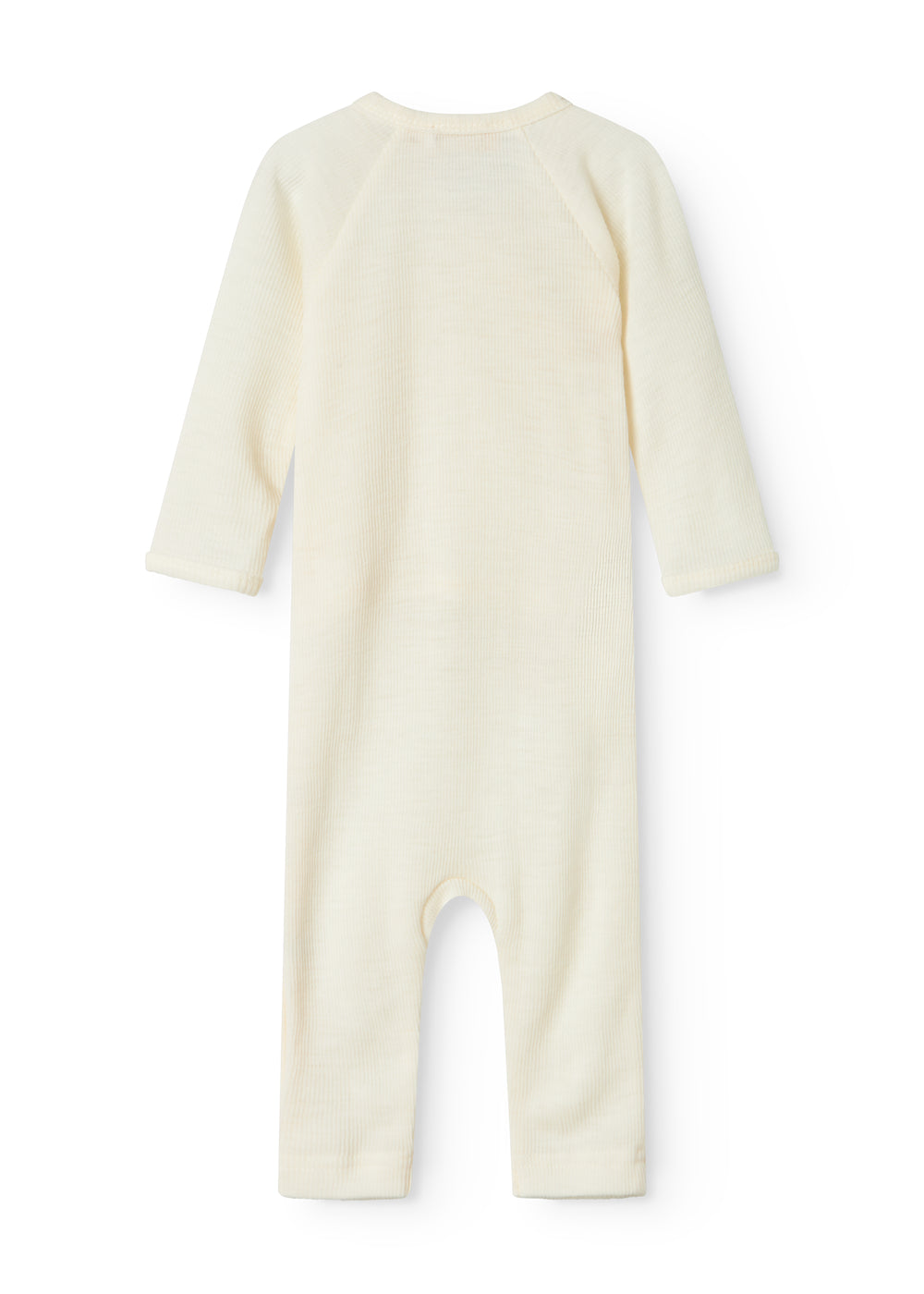 Turtleneck, Wool Rib Jumpsuit - Natural