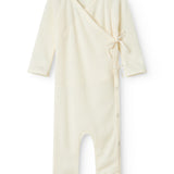 Turtleneck, Wool Rib Jumpsuit - Natural