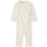 Turtleneck, Wool Rib Jumpsuit - Natural