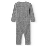 Turtleneck, Wool Rib Jumpsuit - Grey Melange