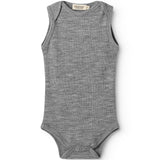 Bini, Wool Rib Bodystocking - Grey Melange