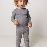 Bense, Wool Rib Bodystocking - Grey Melange