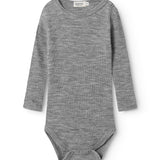 Bense, Wool Rib Bodystocking - Grey Melange