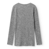 Tamra, Wool Rib Blouse - Grey Melange