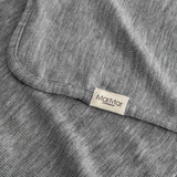 Alida, Wool Rib Baby Blanket - Grey Melange