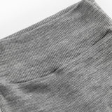 Pixa, Wool Rib Pants - Grey Melange