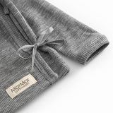 Tut Wrap LS, Wool Rib Blouse - Gray Melange