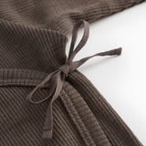 Tut Wrap LS, Wool Rib Blouse - Terre