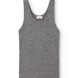 Tevo W, Wool Rib Undershirt - Grey Melange