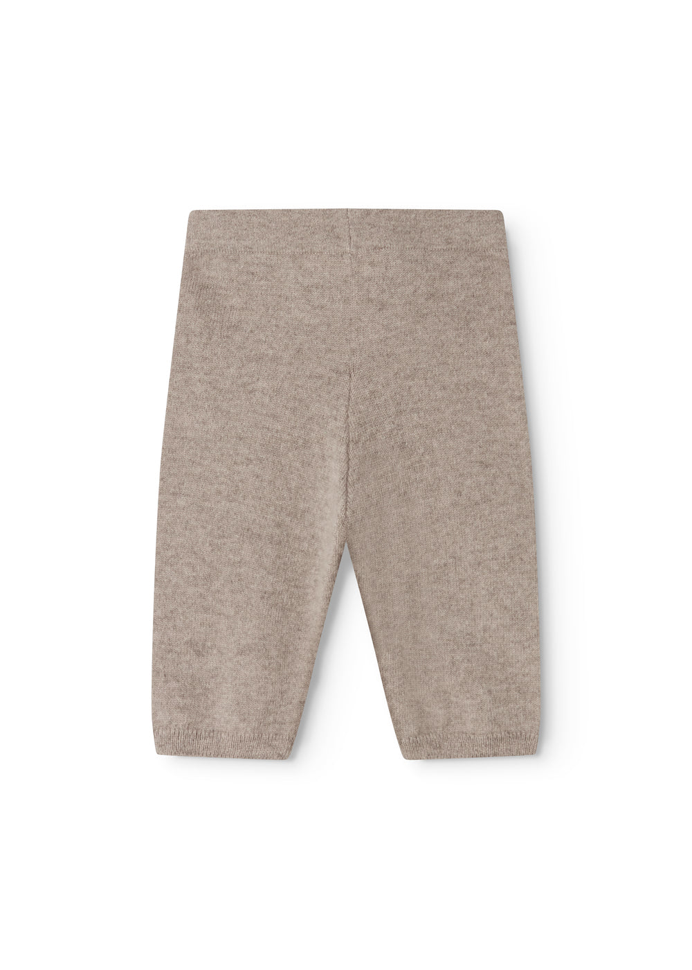 High-waisted trousers and alpaca melange, light brown trousers with straight legs and ribbed hem.