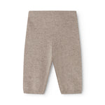 High-waisted trousers and alpaca melange, light brown trousers with straight legs and ribbed hem.