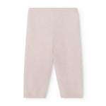 High-waisted trousers with a rose pattern and elastic waistband, straight legs.