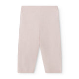High-waisted trousers with a rose pattern and elastic waistband, straight legs.