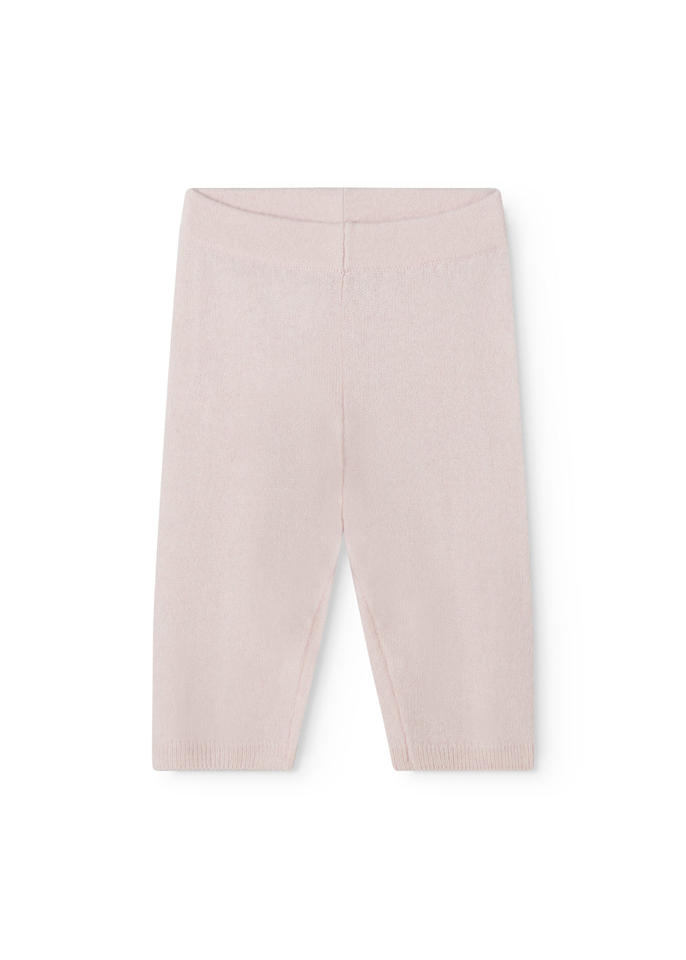 Powy khaki trousers and pink shirt, long with ribbed cuffs at the ankle.