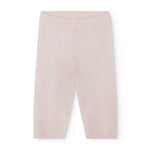 Powy khaki trousers and pink shirt, long with ribbed cuffs at the ankle.