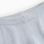 Light blue Kashmir trousers in a soft blend with gentle lining and a center seam.