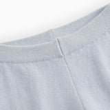 Light blue Kashmir trousers in a soft blend with gentle lining and a center seam.