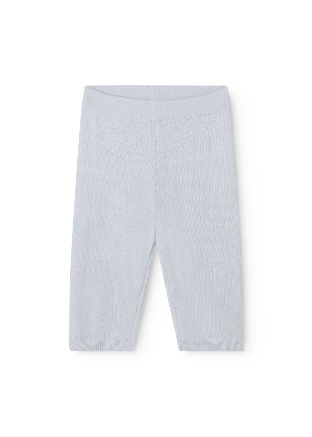 Kashmir trousers in light blue melange with straight legs and elastic waistband
