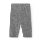 Gray melange Kashmir pants for children with straight legs and a marked back seam.