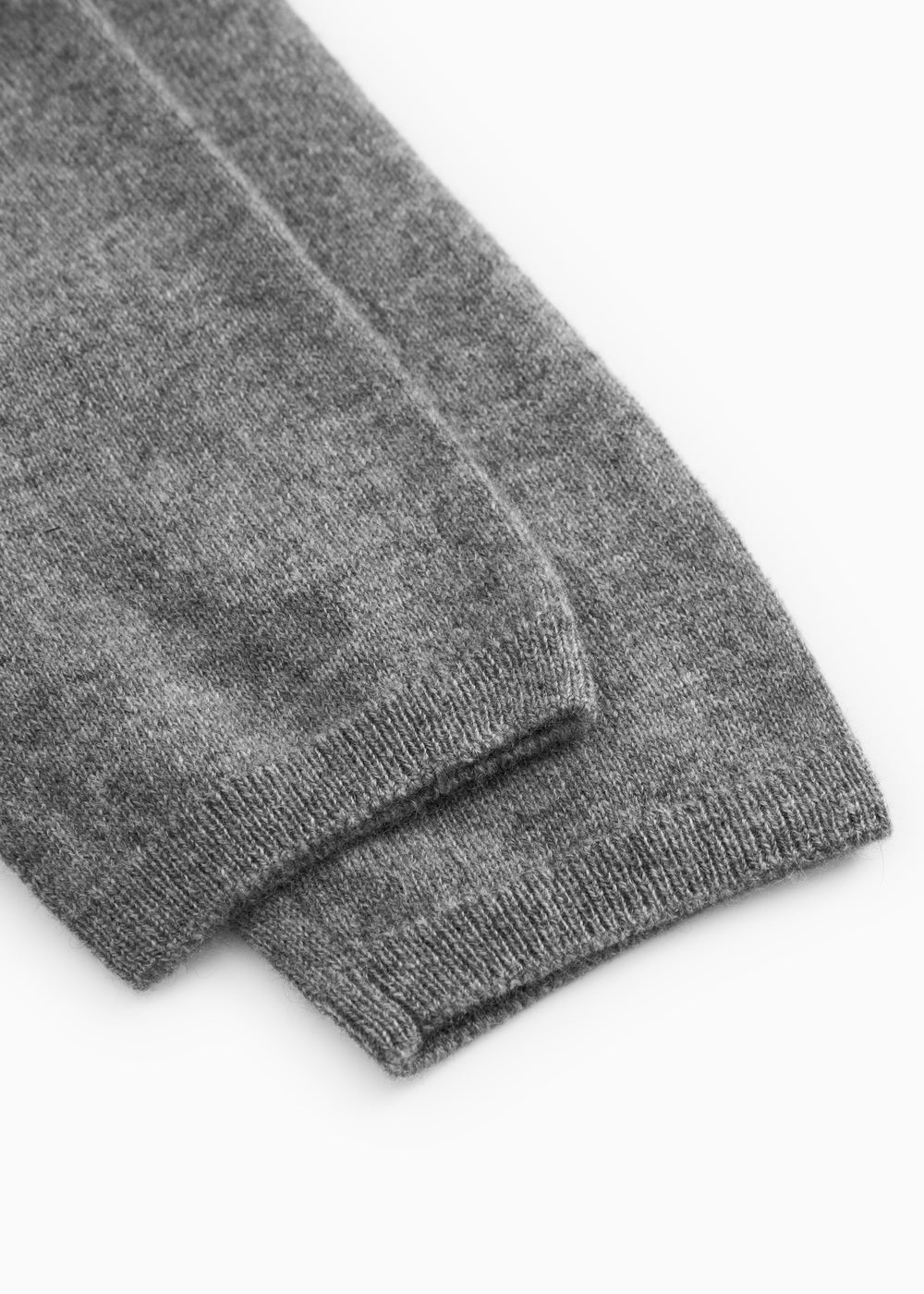 Gray melange Kashmir trousers: ribbed hem at leg opening
