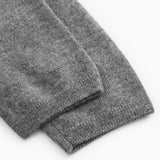 Gray melange Kashmir trousers: ribbed hem at leg opening
