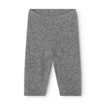 Gray melange Kashmir trousers for children with straight legs and elastic waistband.