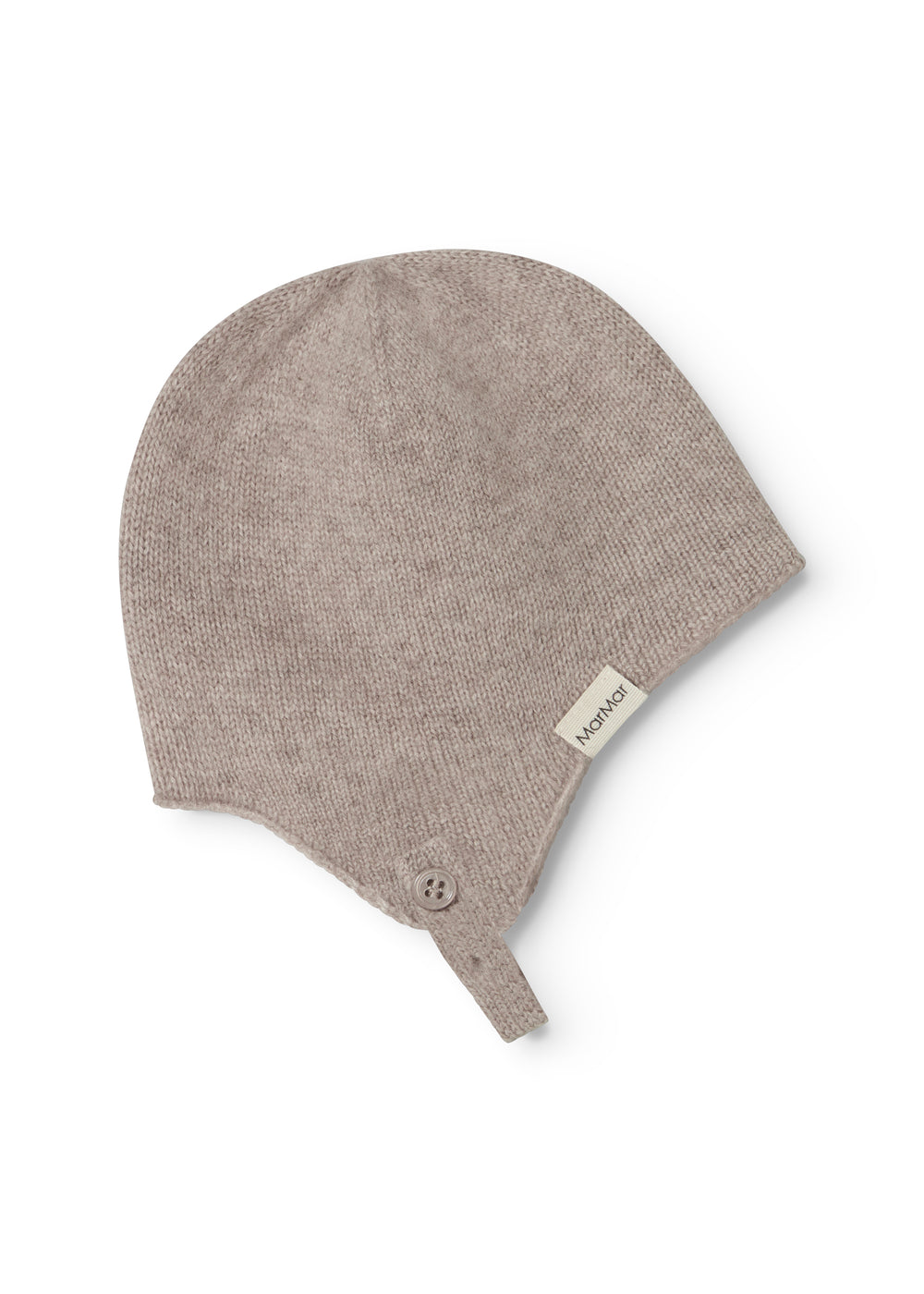 Aly Baby babyhue with a small button on the front and a textile label on the side.
