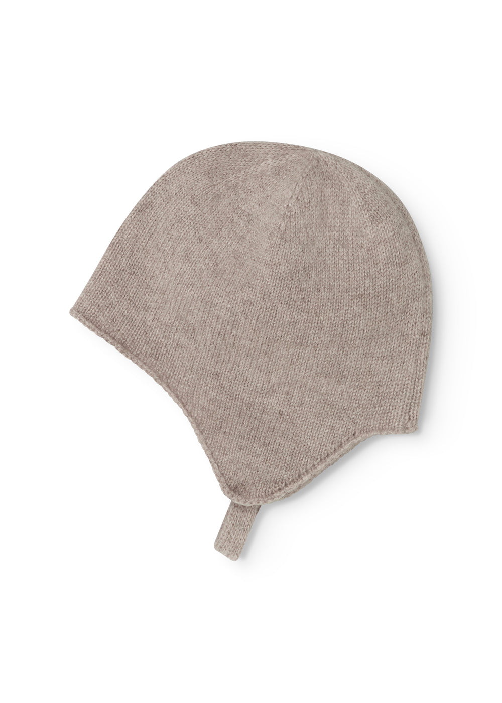 Aly Baby babyhue in alpaca-melange, light brown with button and drawstring.
