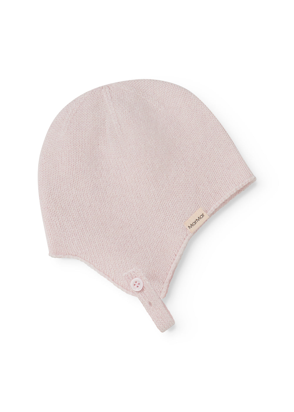 Babyhue in pink stripe with Momi logo and knot at the bottom.