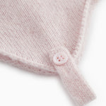 Babyhue in pink stripe with round button and knot.