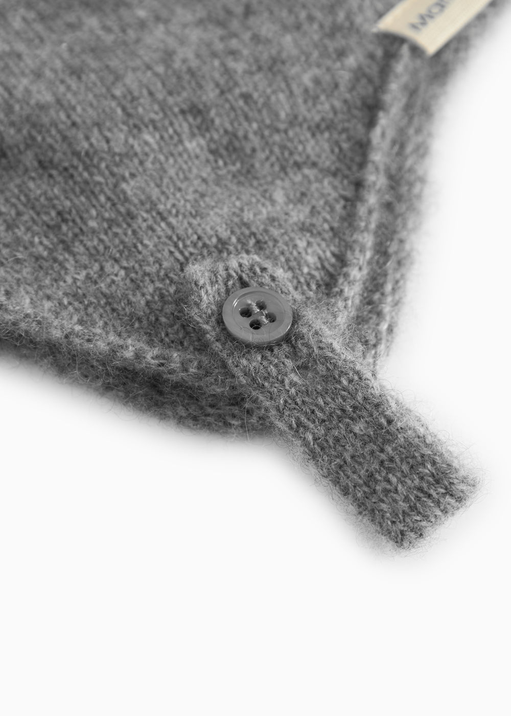 Aly Baby babyhue in gray melange with button detail at the knot