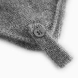 Aly Baby babyhue in gray melange with button detail at the knot