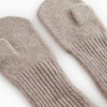 Baby cardigan in gray melange knit, slanted with ribbed cuff and thumb hole.