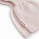 Cashmere baby wrap in pink with label "Mominmar".