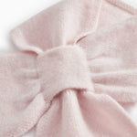 Cashmere baby shawl, light pink, detailed bow knot.