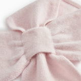 Cashmere baby shawl, light pink, detailed bow knot.