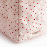 quiltede kurve med et sødt hjerte print, opbevaring til puslegrejet