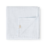 Blue velvet wrap with MarMar brand and diagonal stitching at the corner