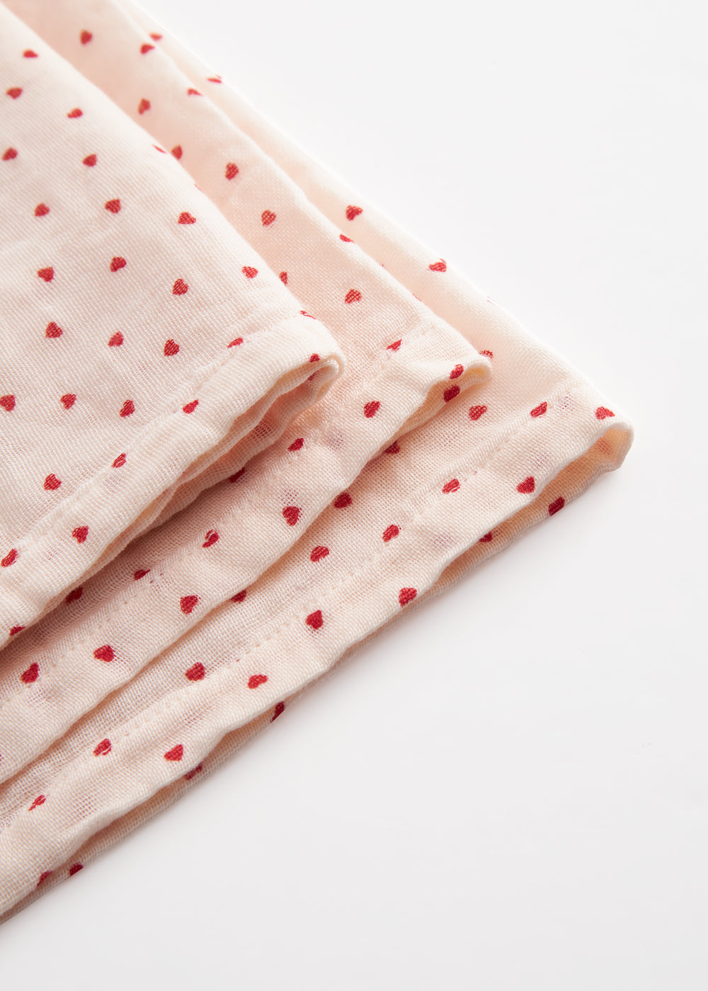 Baby cotton fabric with a sweet heart print