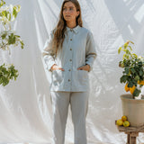 Pajama Set W, Pajama Set - Blue Stone Stripe