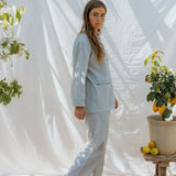 Pajama Set W, Pajama Set - Blue Stone Stripe