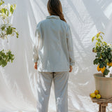 Pajama Set W, Pajama Set - Blue Stone Stripe